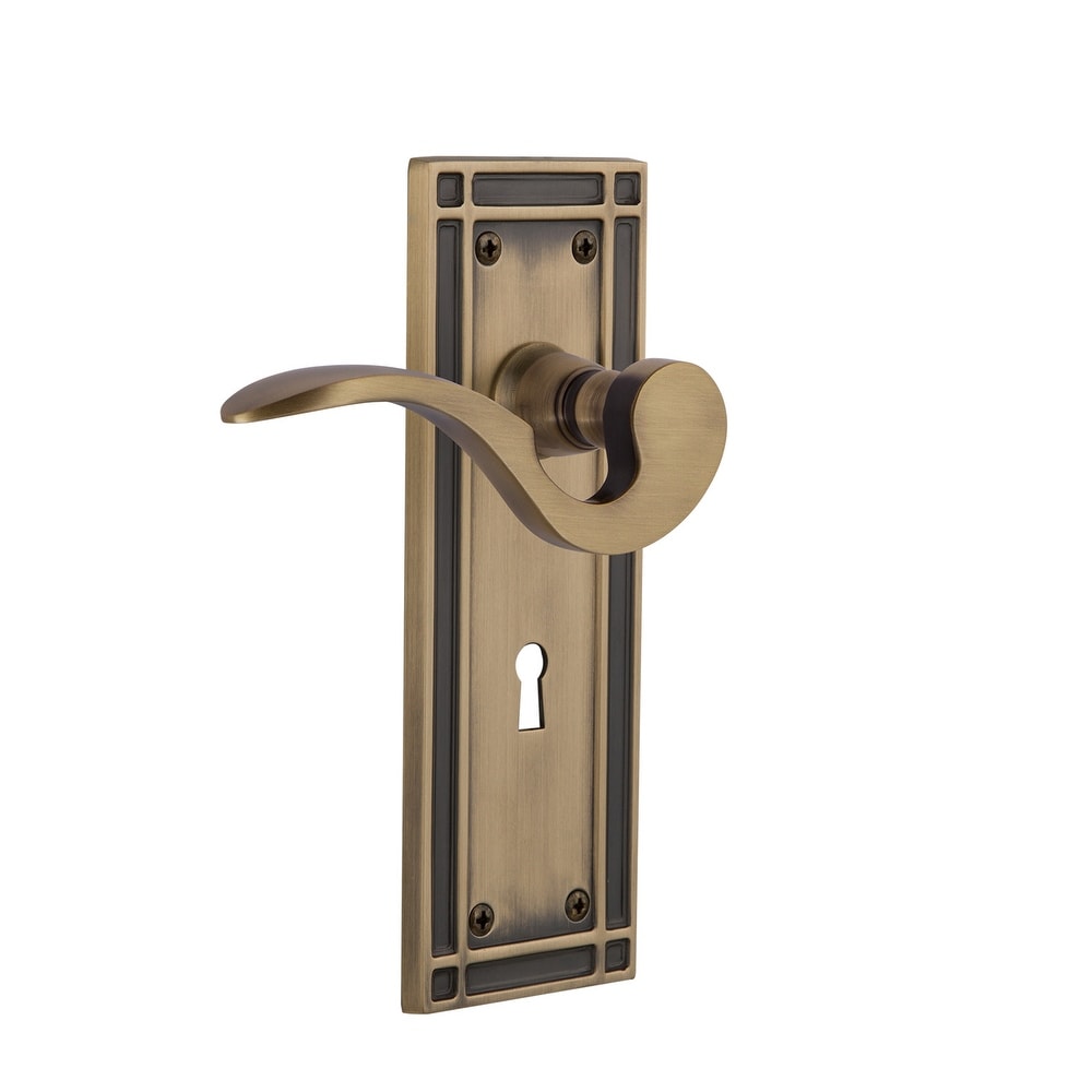Nostalgic Warehouse Misman_Psg_234_Kh Manor Passage Door Lever Set With Mission Rose And Decorative Keyhole For 2 3 4 Backset