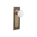 Nostalgic Warehouse Miswhi_Sd_Nk White Porcelain Solid Brass Single Dummy Knob With Mission Rose