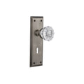 Nostalgic Warehouse Nykcry_Prv_234_Kh Crystal Solid Brass Privacy Knob Set With New York Rose Keyhole And 2 3 4 Backset