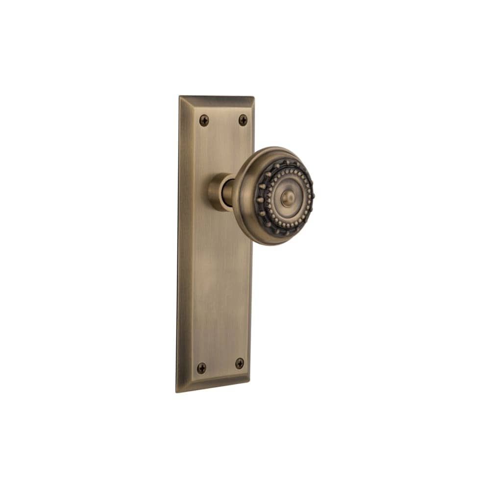 Nostalgic Warehouse Nykmea_Sd_Nk Meadows Solid Brass Single Dummy Knob With New York Rose