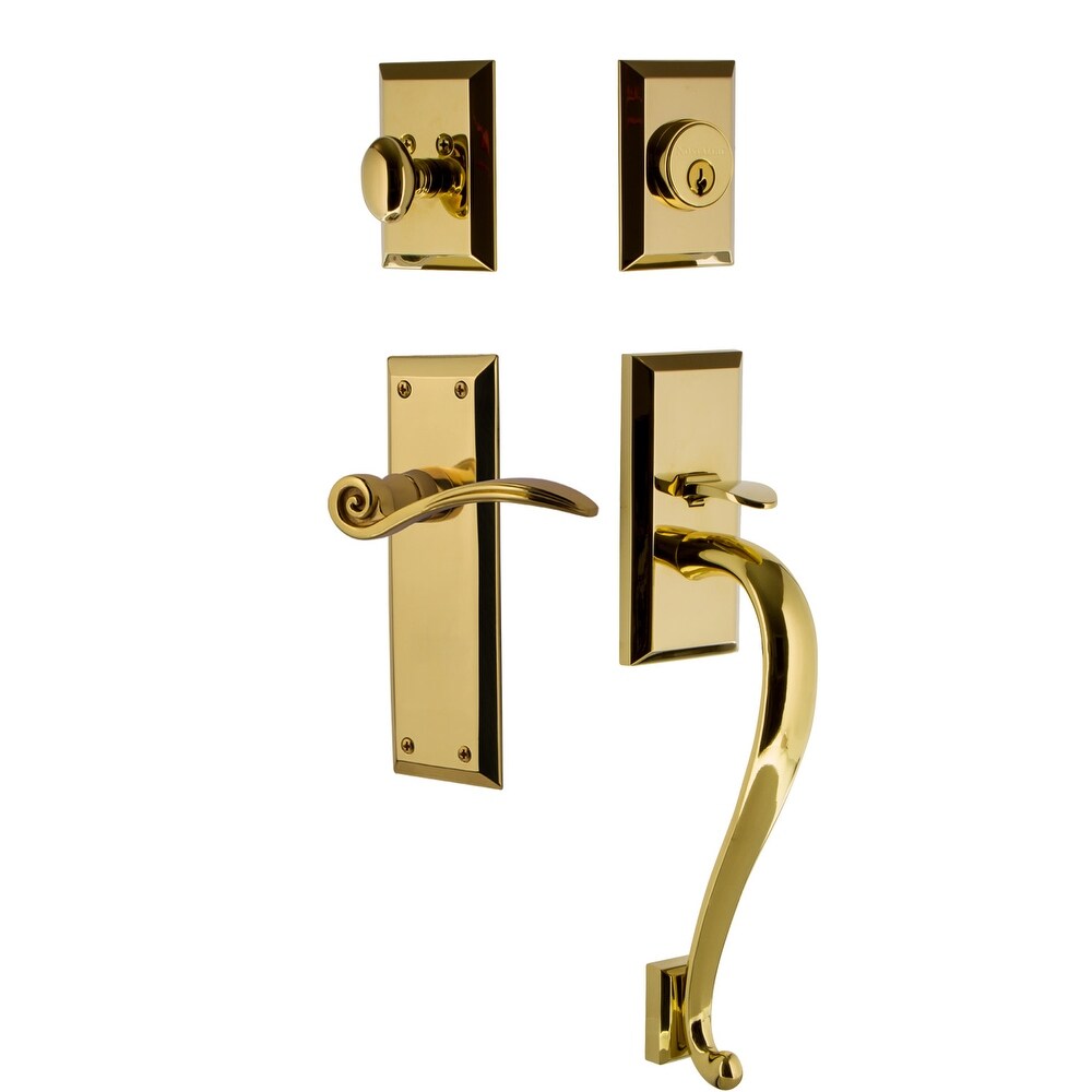 Nostalgic Warehouse Nykswn_Eset_234_Sg_Lh New York Left Handed Sectional Single Cylinder Keyed Entry Handleset With S Grip And
