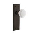 Nostalgic Warehouse Nykwaw_Sd_Na_Nk New York Solid Brass Rose Single Dummy Door Door Knob Set With White Milk Glass Waldorf Knob