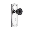 Nostalgic Warehouse Pracrb_Sd_Kh Prairie Solid Brass Rose Single Dummy Door Knob With Black Crystal Knob And Decorative Keyhole