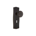 Nostalgic Warehouse Pradec_Prv_238_Kh Deco Solid Brass Privacy Knob Set With Prairie Rose Keyhole And 2 3 8 Backset