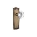 Nostalgic Warehouse Prarcc_Sd_Nk Round Clear Crystal Solid Brass Single Dummy Knob With Prairie Rose