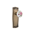 Nostalgic Warehouse Praros_Prv_234_Nk Rose Porcelain Solid Brass Privacy Knob Set With Prairie Rose And 2 3 4 Backset