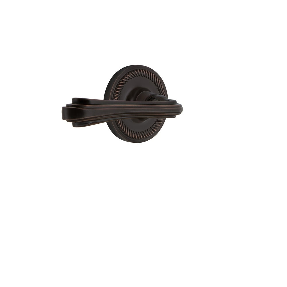 Nostalgic Warehouse Ropflr_Psg_234_Nk_Rh Fleur Passage Door Lever Set With Rope Rose For 2 3 4 Backset Doors
