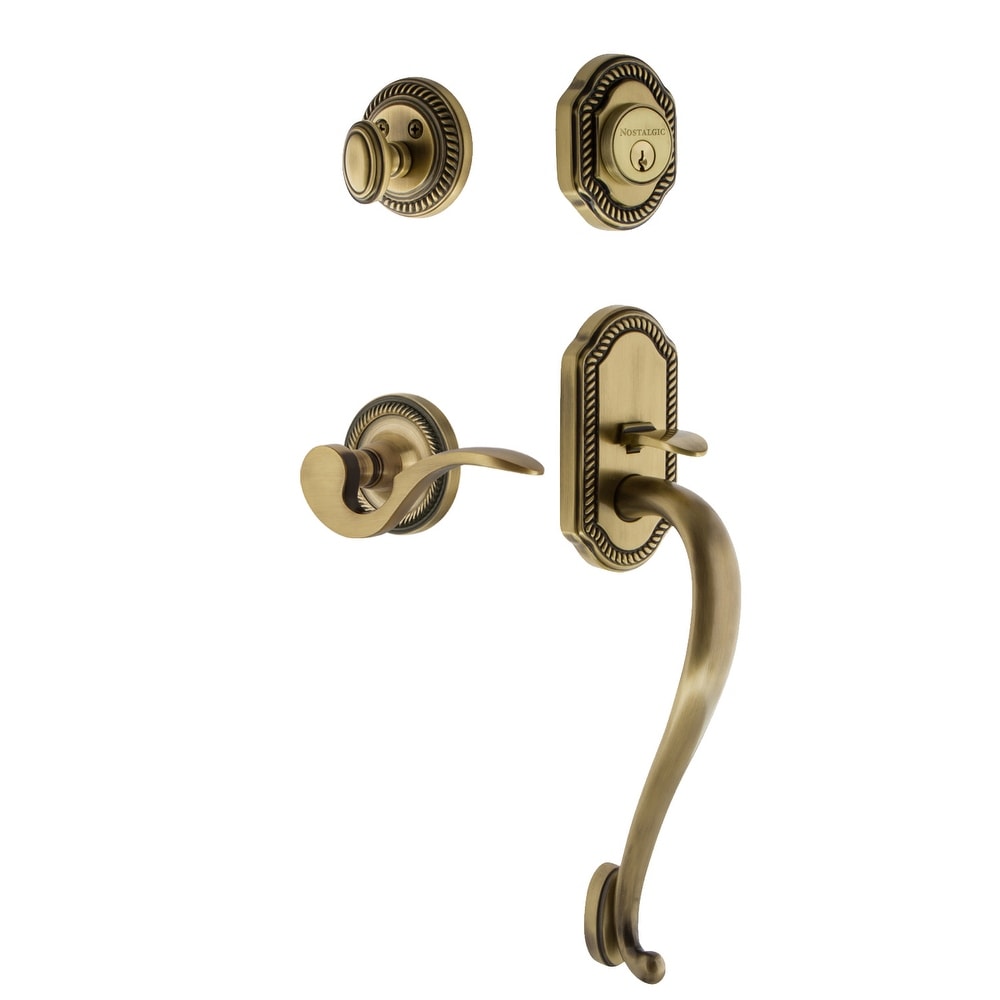 Nostalgic Warehouse Ropman_Eset_234_Sg_Lh Rope Left Handed Sectional Single Cylinder Keyed Entry Handleset With S Grip And