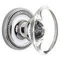 Nostalgic Warehouse Ropocc_Sd_Nk Oval Clear Crystal Solid Brass Single Dummy Knob With Rope Rose