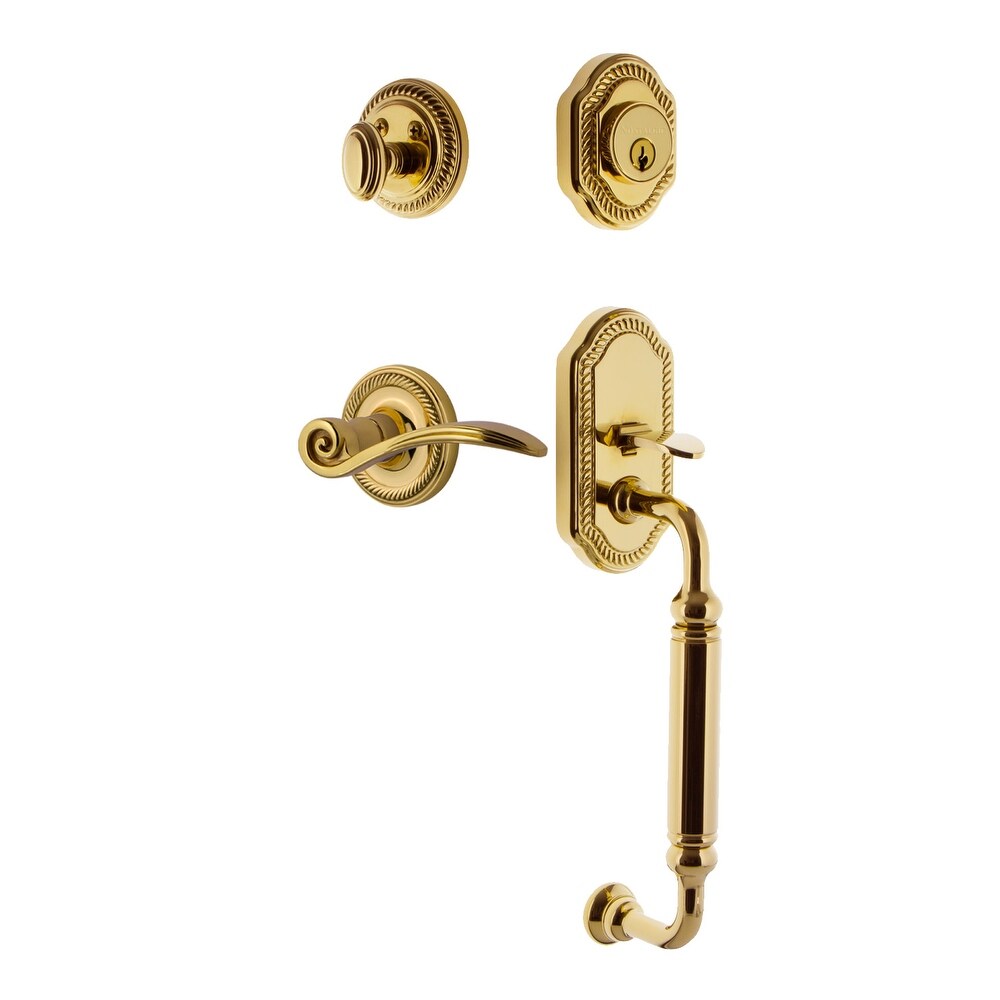 Nostalgic Warehouse Ropswn_Eset_238_Cg_Rh Rope Right Handed Sectional Single Cylinder Keyed Entry Handleset With C Grip And