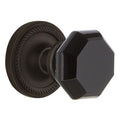 Nostalgic Warehouse Ropwab_Sd_Nk Rope Solid Brass Rose Single Dummy Door Knob With Black Waldorf Knob