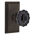 Nostalgic Warehouse Stucrb_Psg_238_Nk Studio Solid Brass Rose Passage Door Knob Set With Black Crystal Knob And 2 3 8 Backset