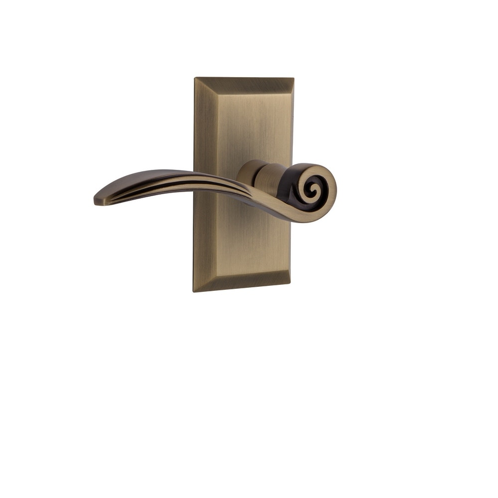 Nostalgic Warehouse Stuswn_Prv_234_Nk_Lh Swan Privacy Door Lever Set With Studio Rose For 2 3 4 Backset Doors