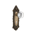 Nostalgic Warehouse Vicrcc_Psg_234_Kh Round Clear Crystal Solid Brass Passage Knob Set With Victorian Rose Keyhole And 2 3 4