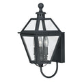 Nottingham 3 Light Black Empire Outdoor Wall Lantern Clear Glass 9 In W X 20 In H X 10.25 In D