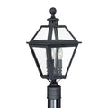 Nottingham 3L Black Outdoor Empire Post Light Clear Glass 9 In W X 19.75 In H X 9 In D