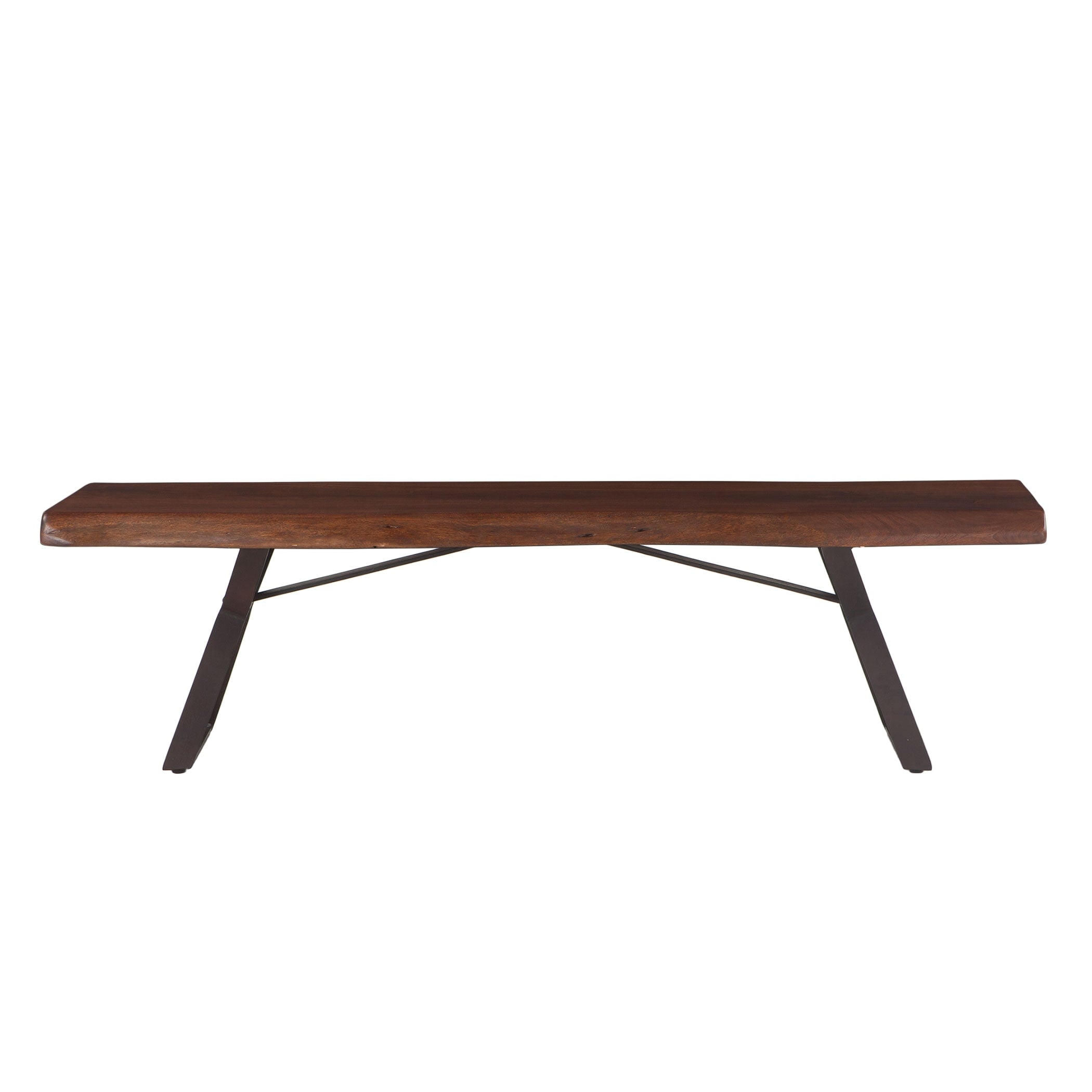 Nottingham 72 Inch Acacia Wood Dining Bench In Walnut Finish