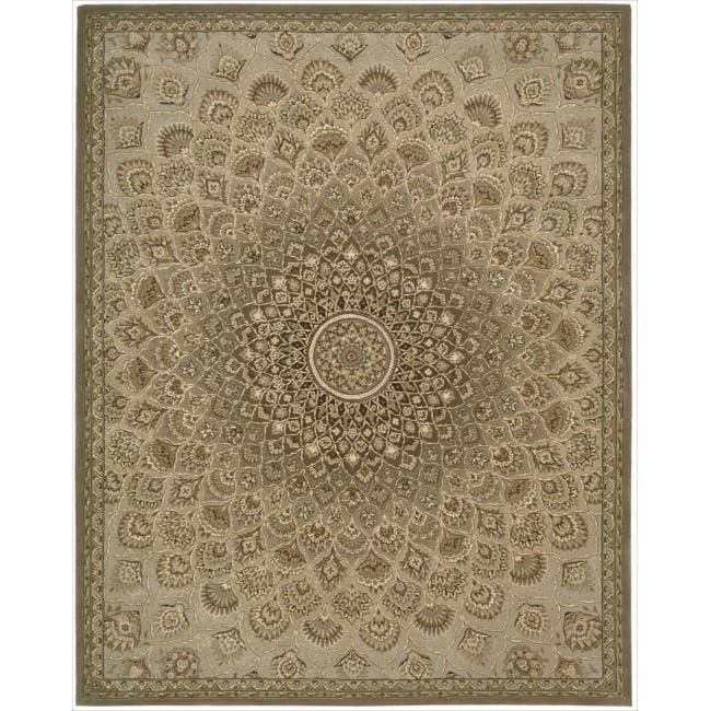 Traditional Nourison 2000 Hand Tufted Multicolored Floral Sunburst 100 Percent Wool Rug