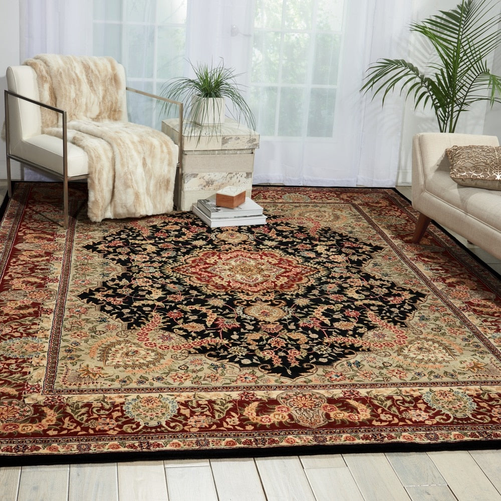 Nourison 2000 Hand Tufted Tabriz Black Rug 86 X 116 86 X 116