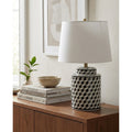 Nourison 23 Black Multi Checkered Geometric Table Lamp