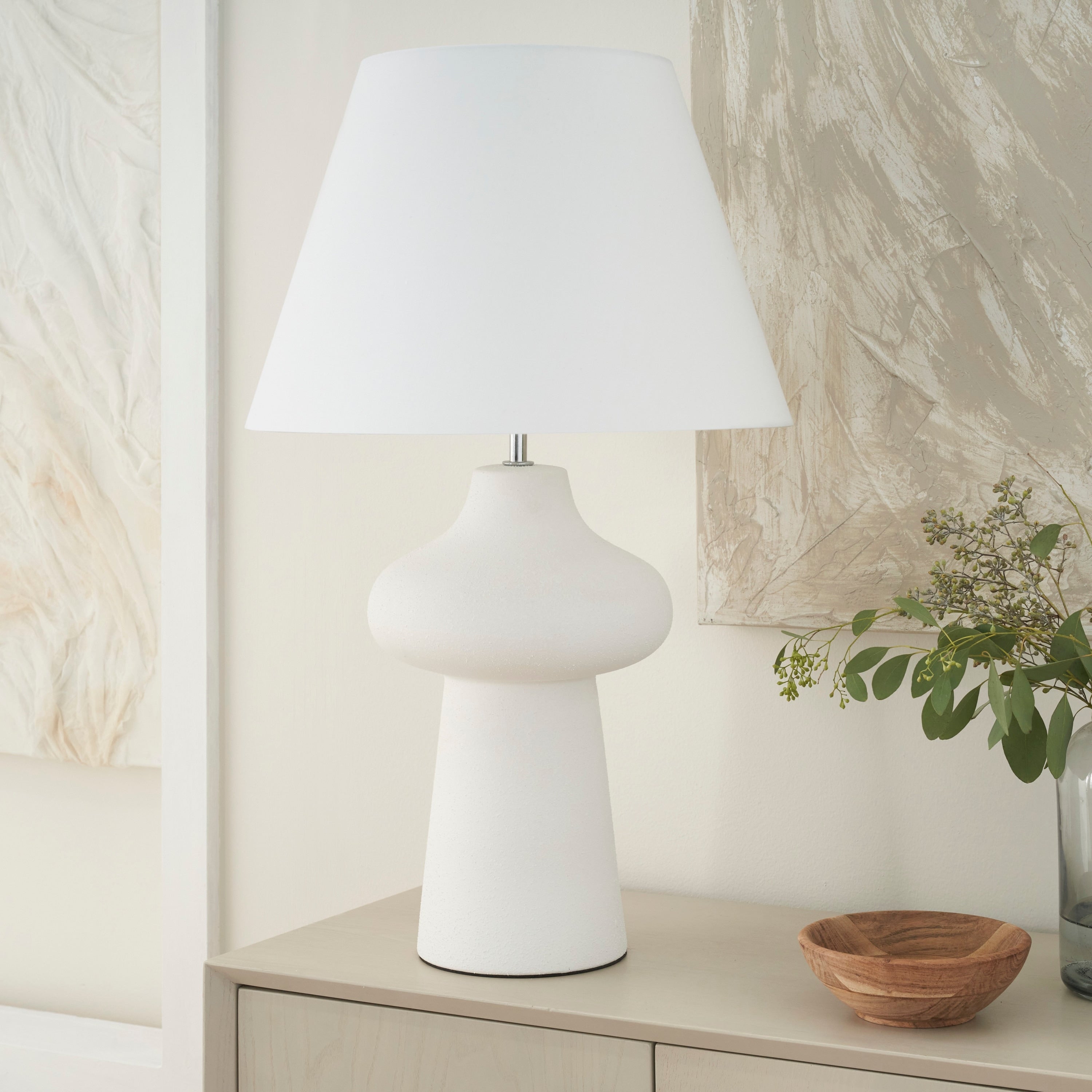 Nourison 26 Cloudcrest White Ceramic Table Lamp