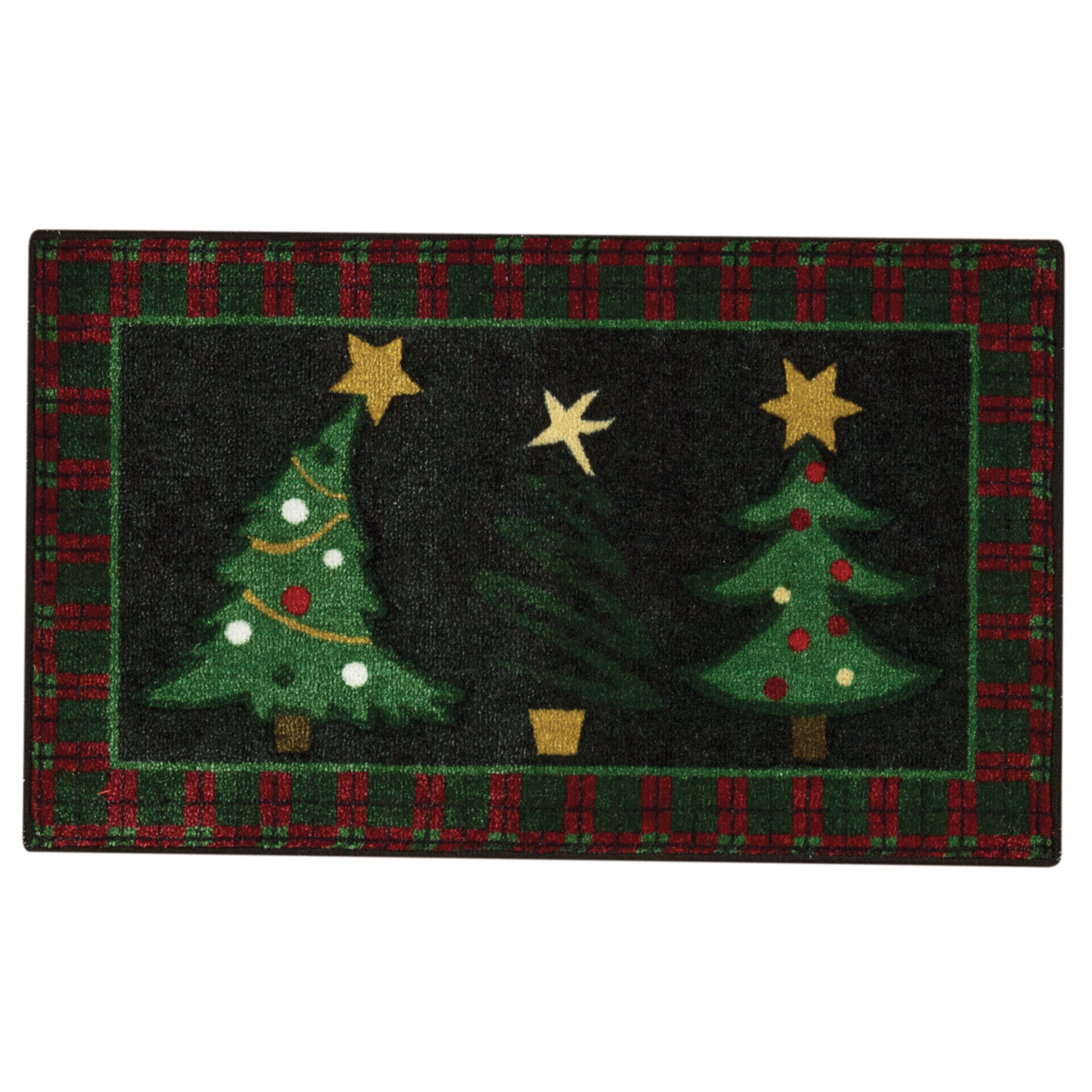 Nourison Accent Decor Christmas Trees Black Accent Rug