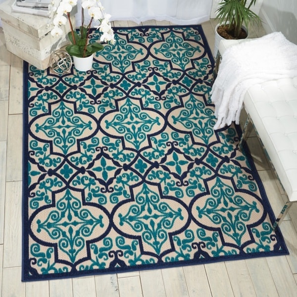 The Curated Nomad Varennes Indoor Outdoor Navy Rug 36 X 56
