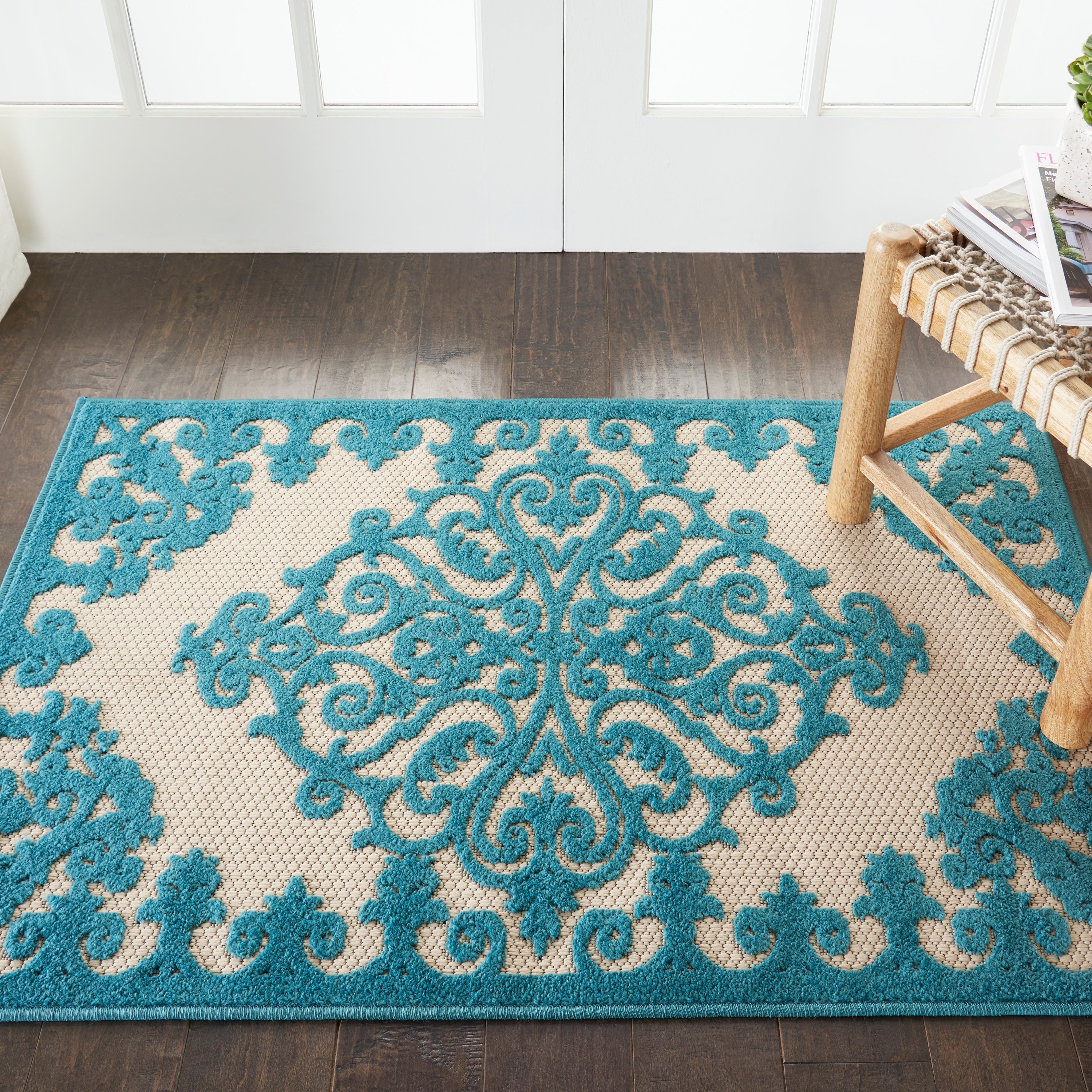 Nourison Aloha Indoor Outdoor Vine Pattern Area Rug