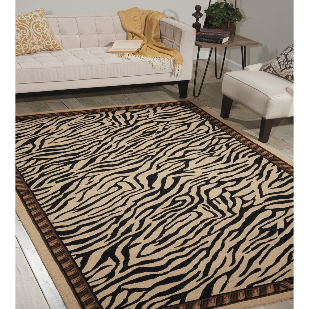 Nourison Bijou Beige Black Area Rug 39 X 59