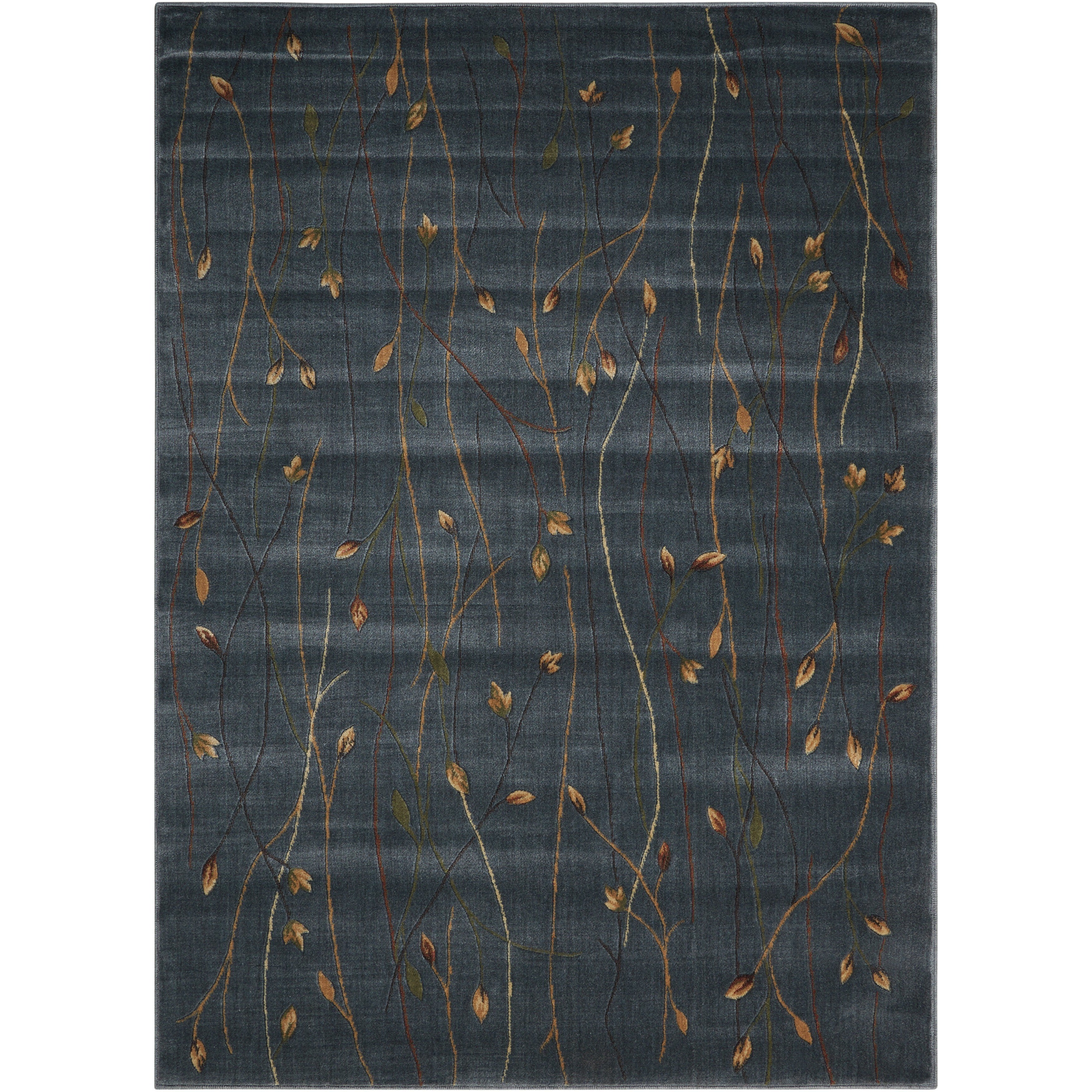 Cambridge Budding Vine Blue Rug 53 X 74