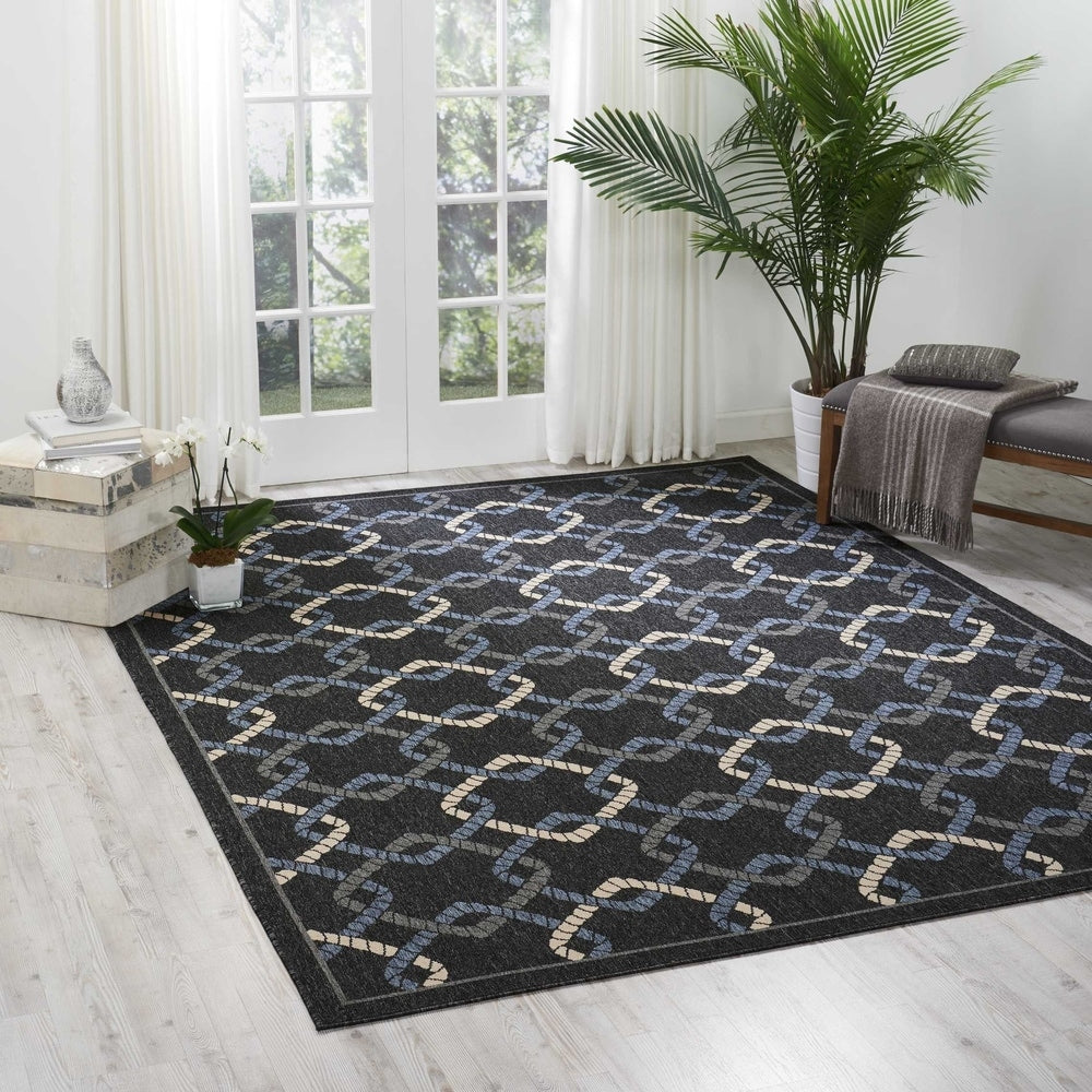 Nourison Caribbean Charcoal Indoor Outdoor Area Rug 26 X 4