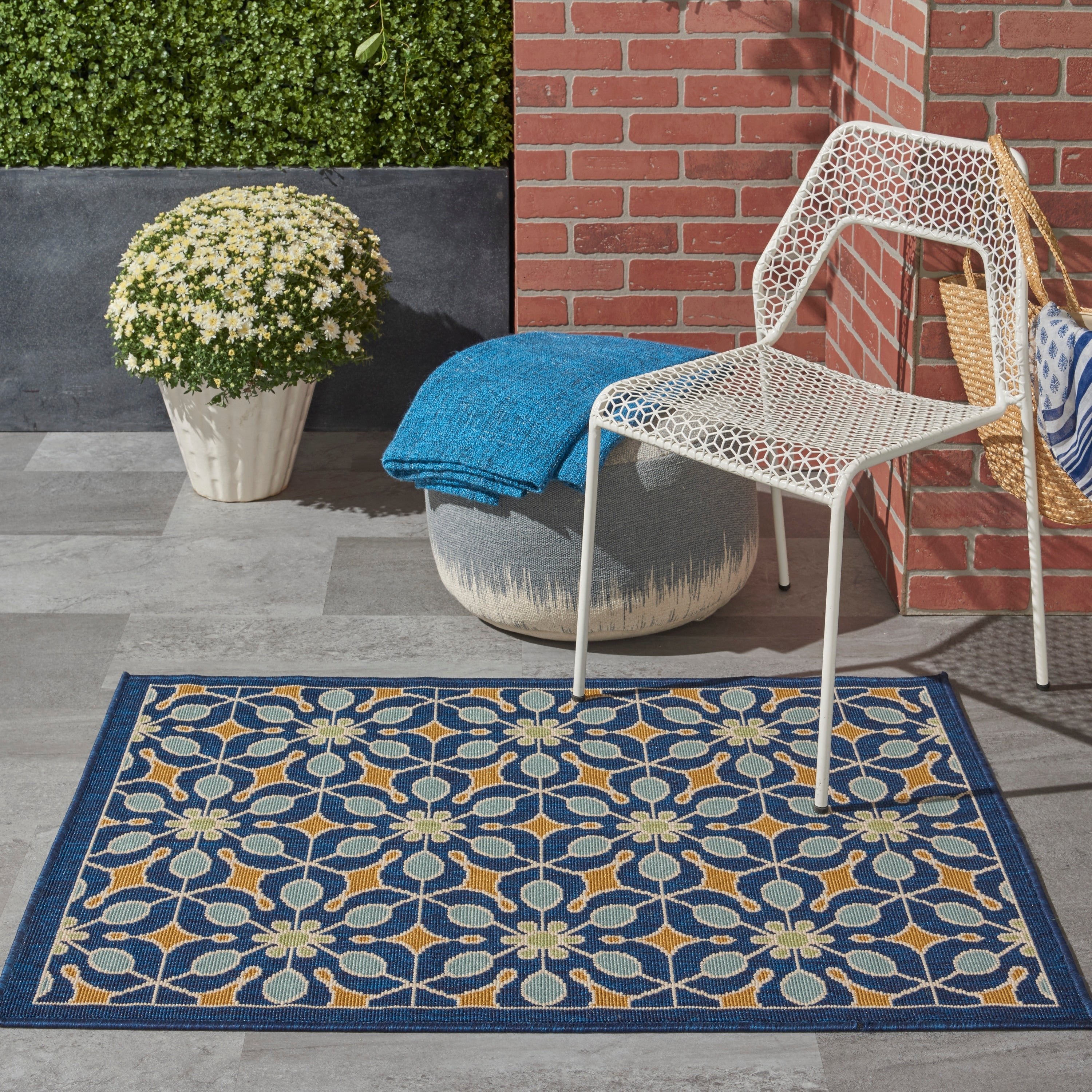 Nourison Caribbean Indoor Outdoor Navy Rug