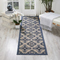 Nourison Caribbean Ivory Blue Indoor Outdoor Area Rug 23 X 76 23 X 76 Runner