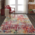 Nourison Celestial Abstract Pink Multicolor Rug 53 X 73
