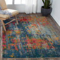 Nourison Celestial Blue Yellow Area Rug 5 3 X 7 3 53 X 73