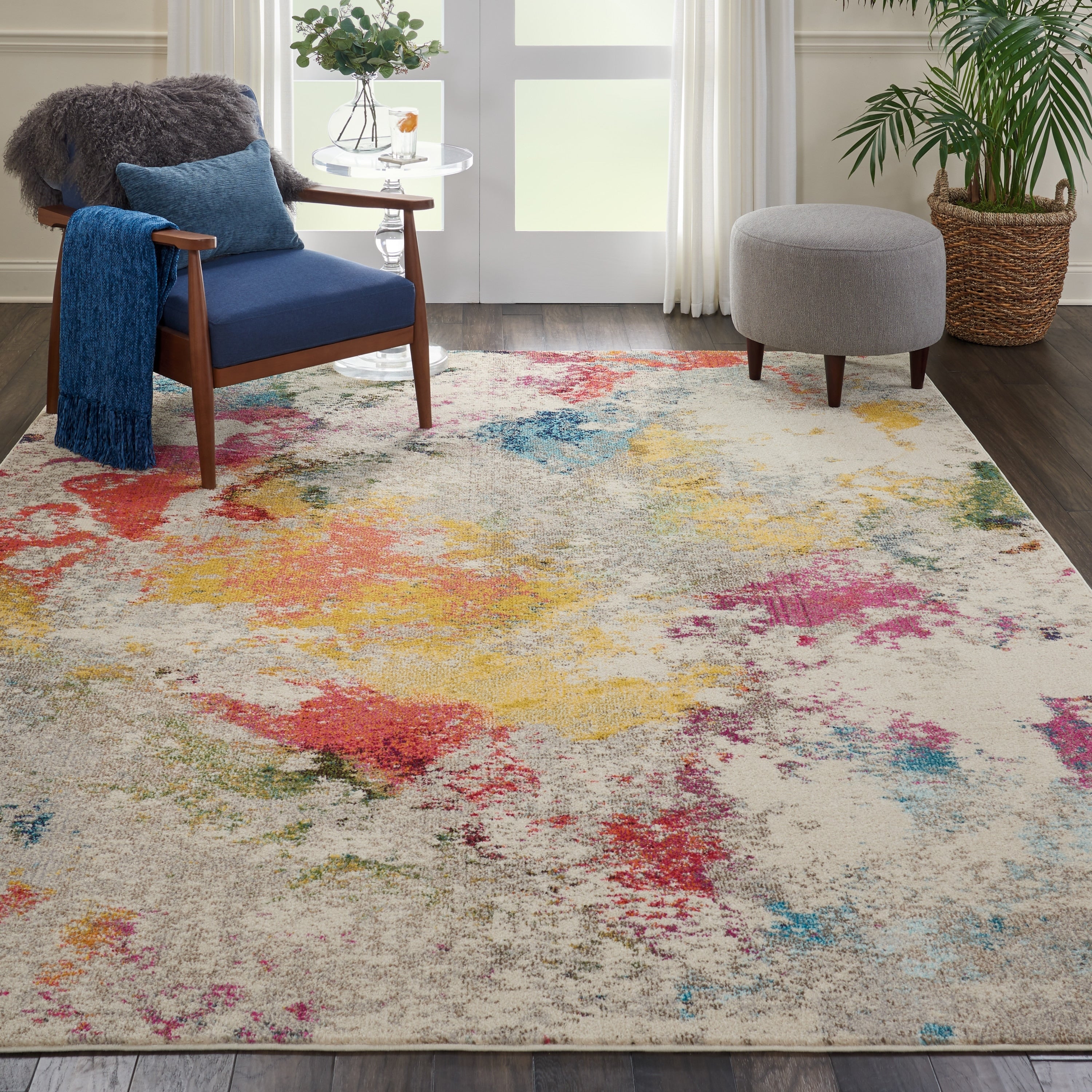 Nourison Celestial Abstract Ivory Multicolor Rug 53 X 73