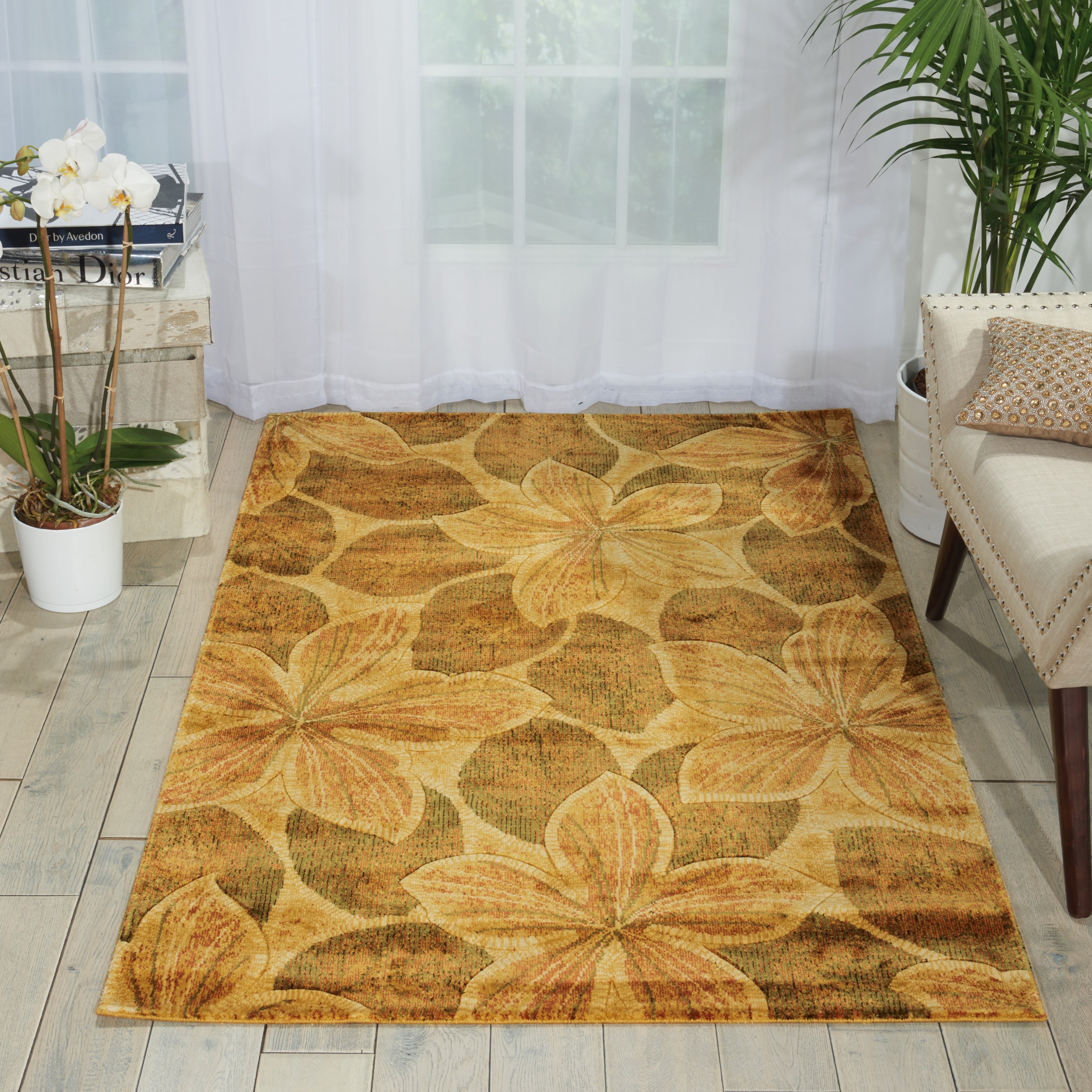 Nourison Chambord Gold Floral Rug 36 X 56