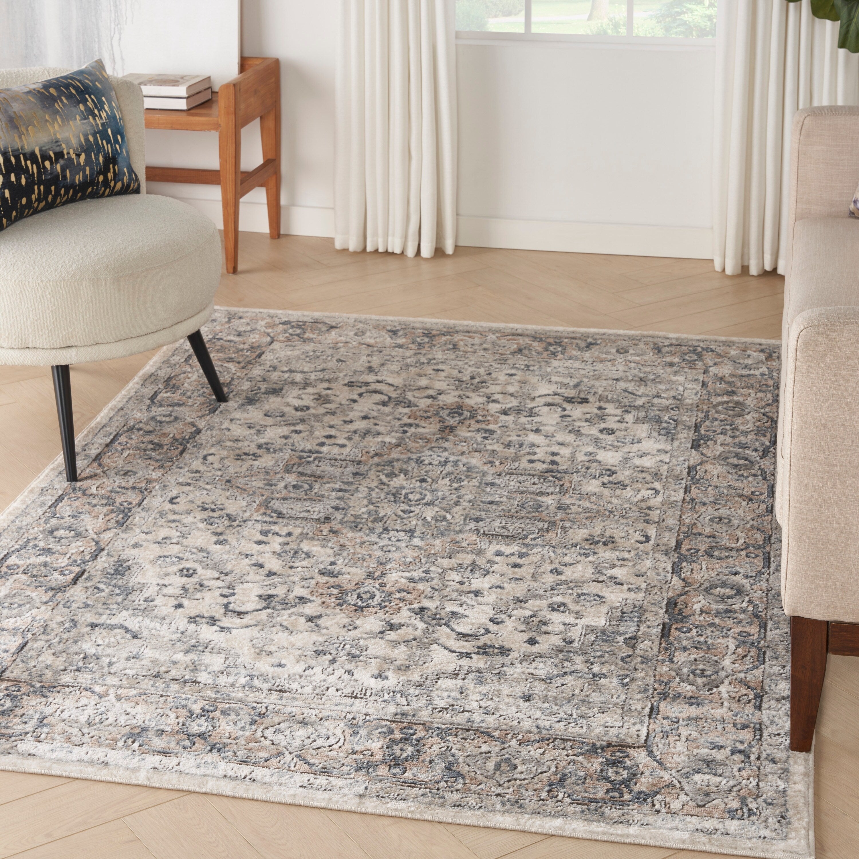 Nourison Concerto Bordered Botanical Area Rug