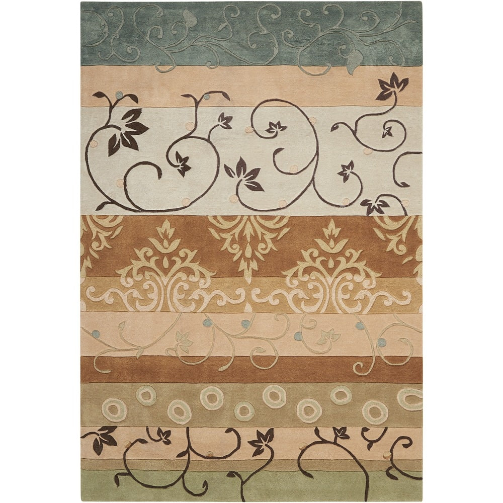 Nourison Hand Tufted Contours Green Area Rug 5 X 76