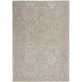 Nourison Damask Distressed Ivory Navy Area Rug 8 X 10