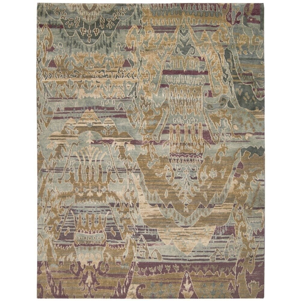 Nourison Dune Sea Area Rug Green Blue 86 X 116