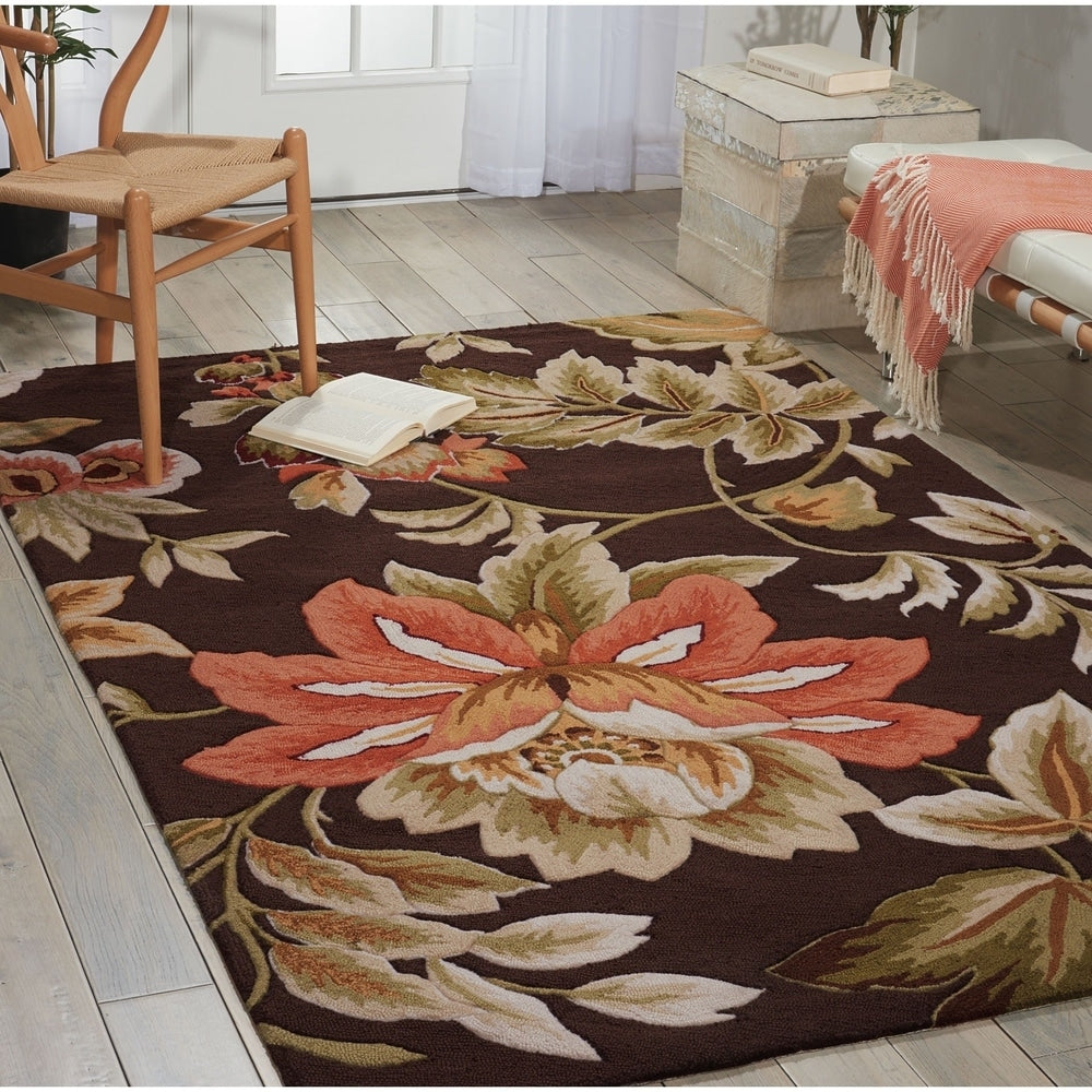 Nourison Hand Hooked Fantasy Beige Rug 5 X 76