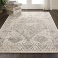 Nourison Fusion Vintage Cream Grey Medallion Rug 53 X 73