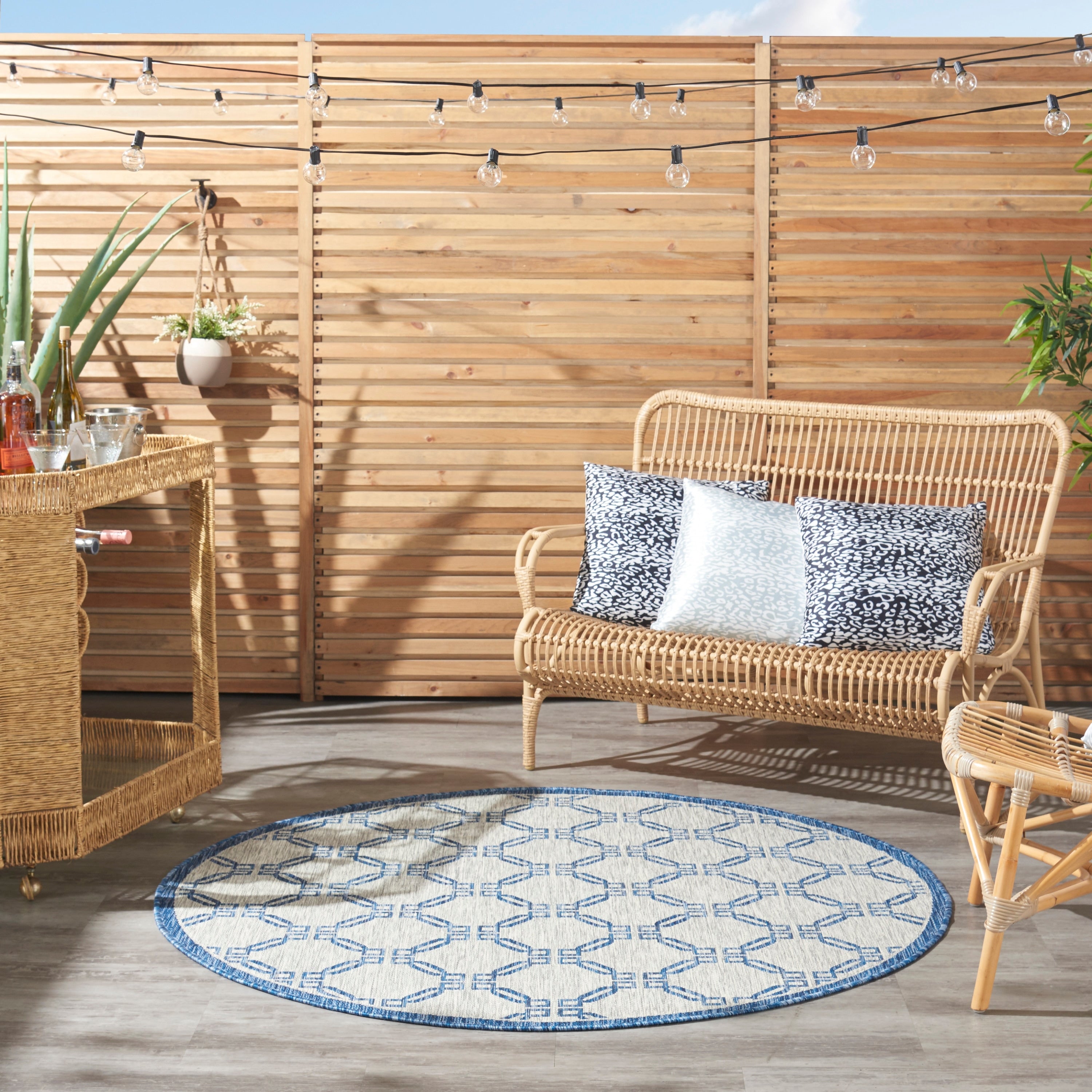 Nourison Garden Party Charcoal Indoor Outdoor Area Rug 710 X 106
