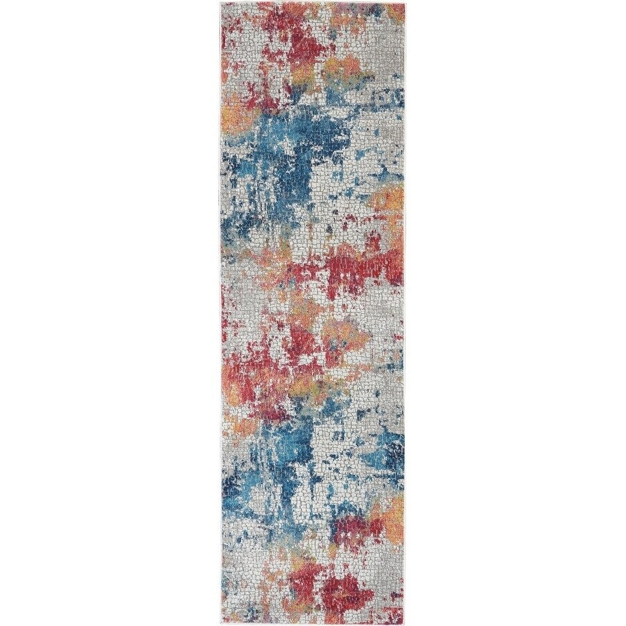 Nourison Global Vintage Multicolor Abstract Round Rug 4 Round