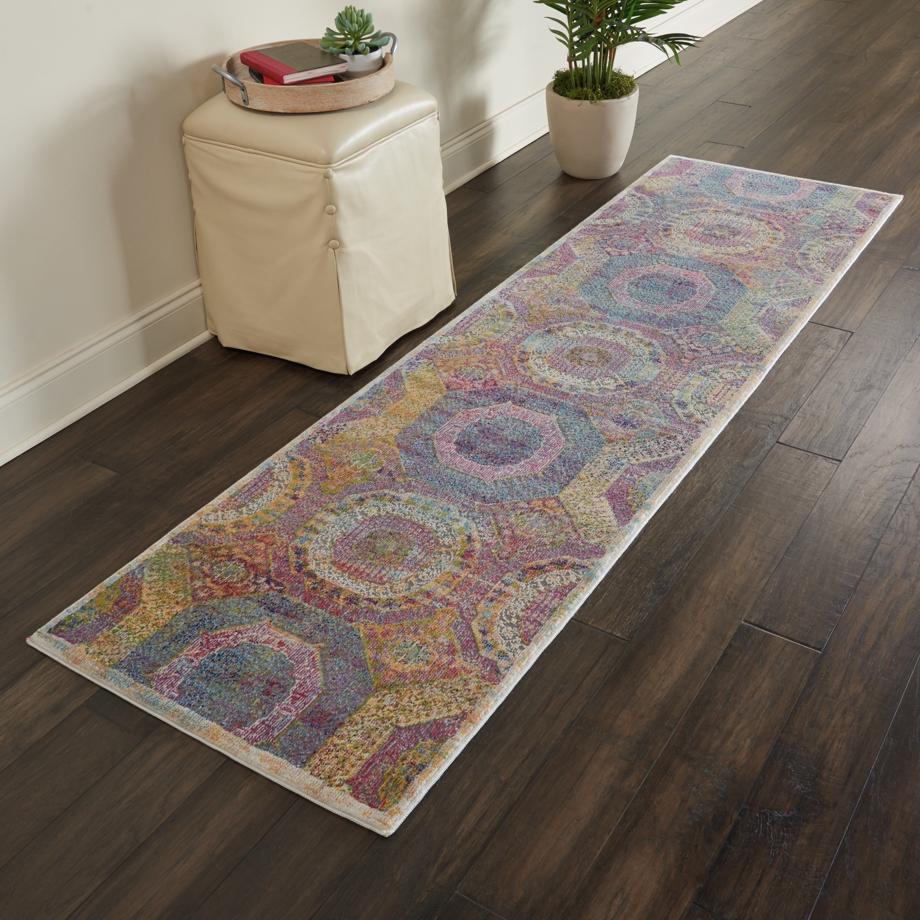 Nourison Global Vintage Multicolor Boho Runner Rug 2 X 6 Runner