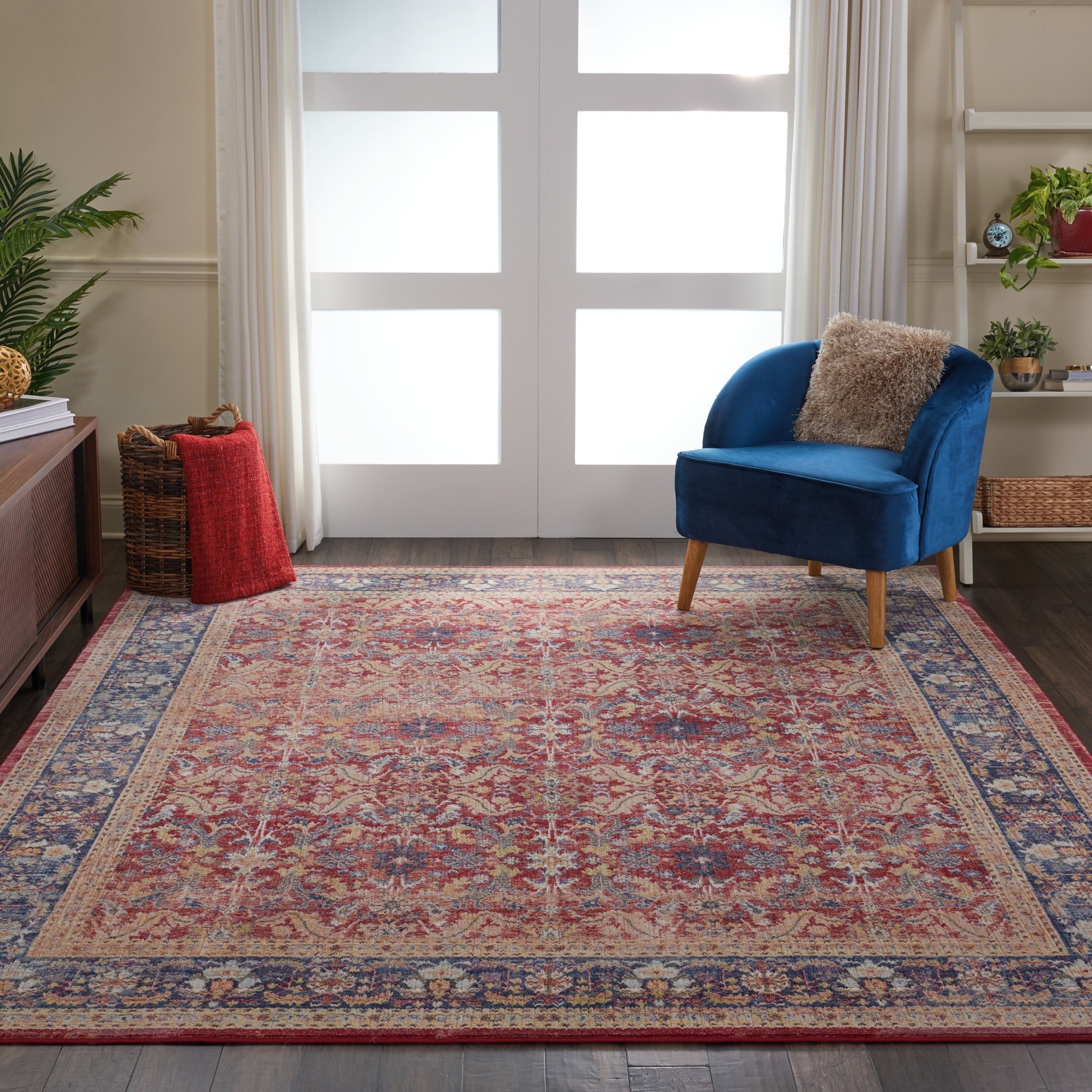 Nourison Global Vintage Red Floral Area Rug 810 X 1110