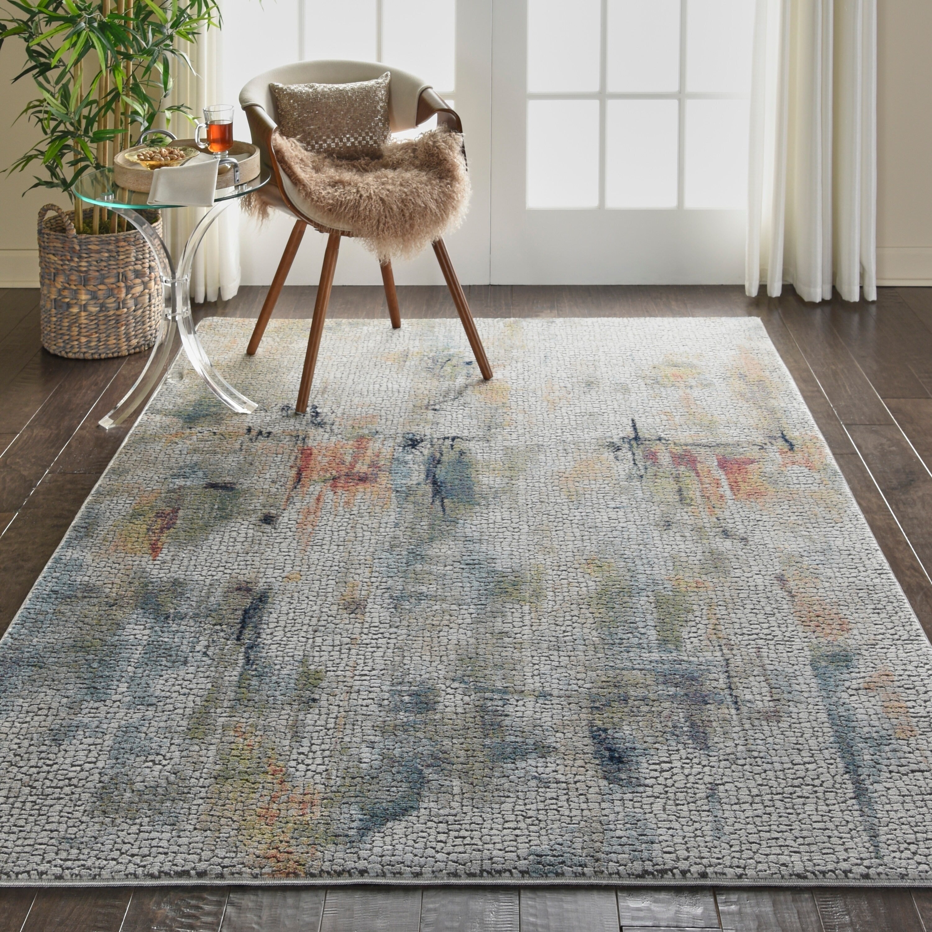 Nourison Global Vintage Ivory Multicolor Abstract Area Rug 710 X 910