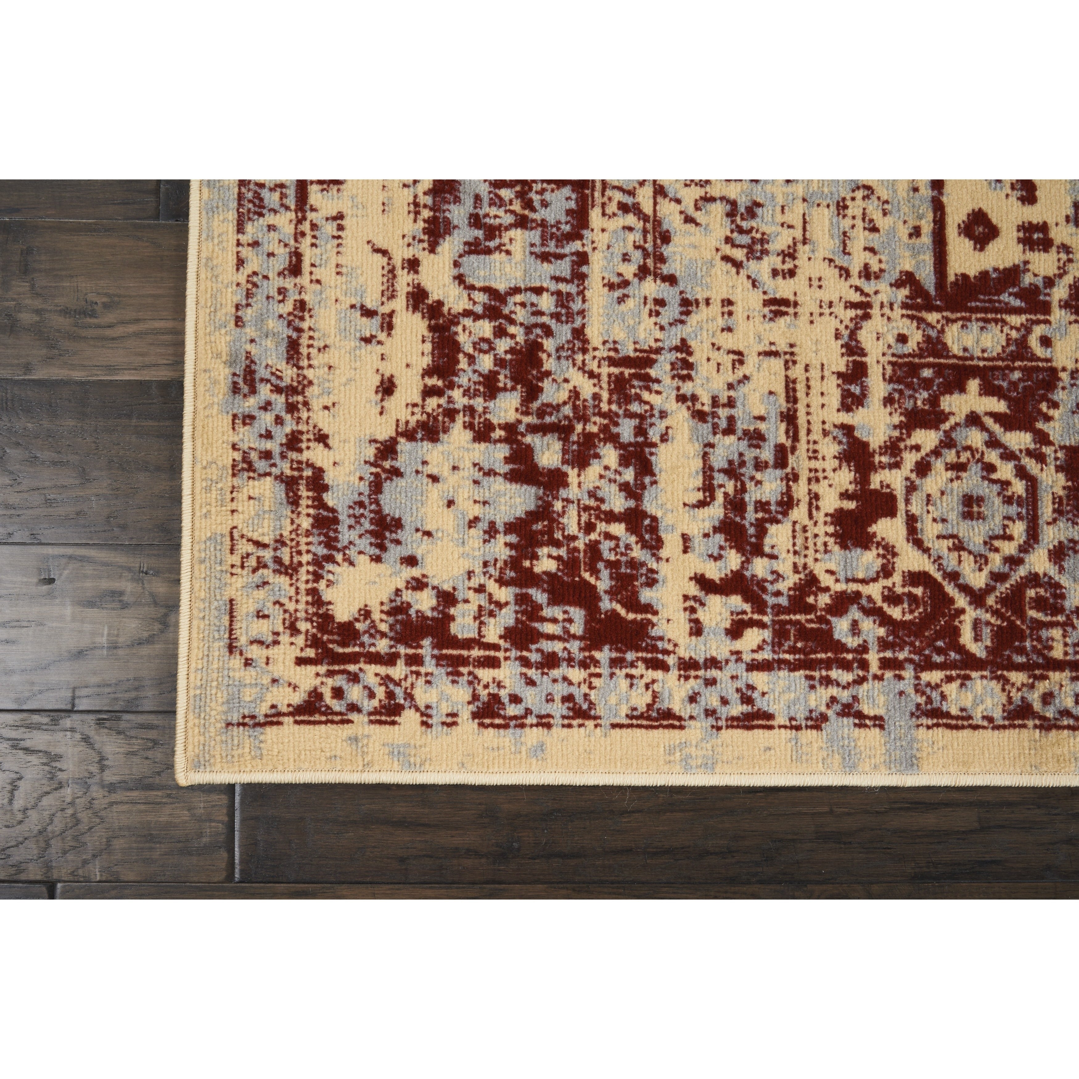Nourison Grafix Cream Red Medallion Area Rug 710 X 910