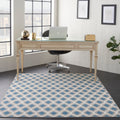Nourison Grafix White Navy Geometric Area Rug 53 X 73